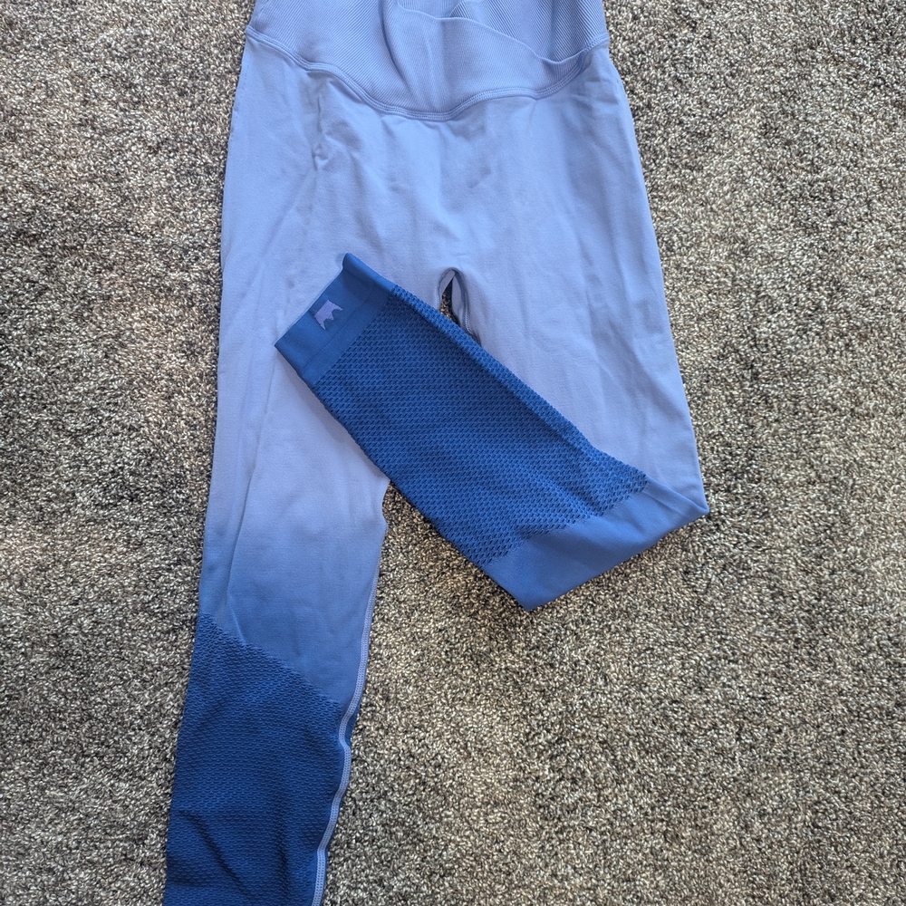 SheFit Blue Ribbed Leggings
